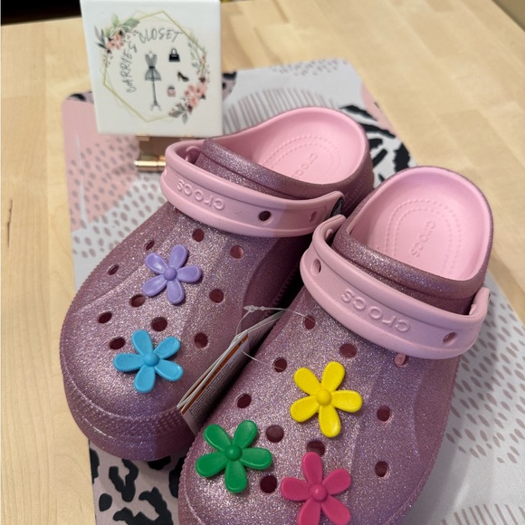 CROCS Bella Glitter Clog in Sparkling Pink - Picture 2 of 11